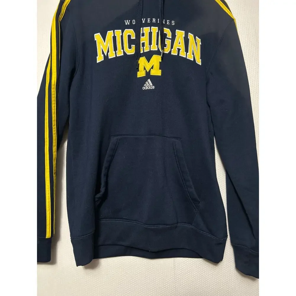 Michigan Wolverines Hoodie Adidas Men's Blue Maze Long Sleeve Sweatshirt‎ Medium